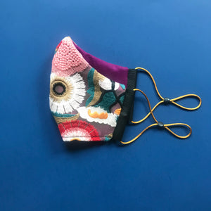 Statement Mask with Floral Embroidery