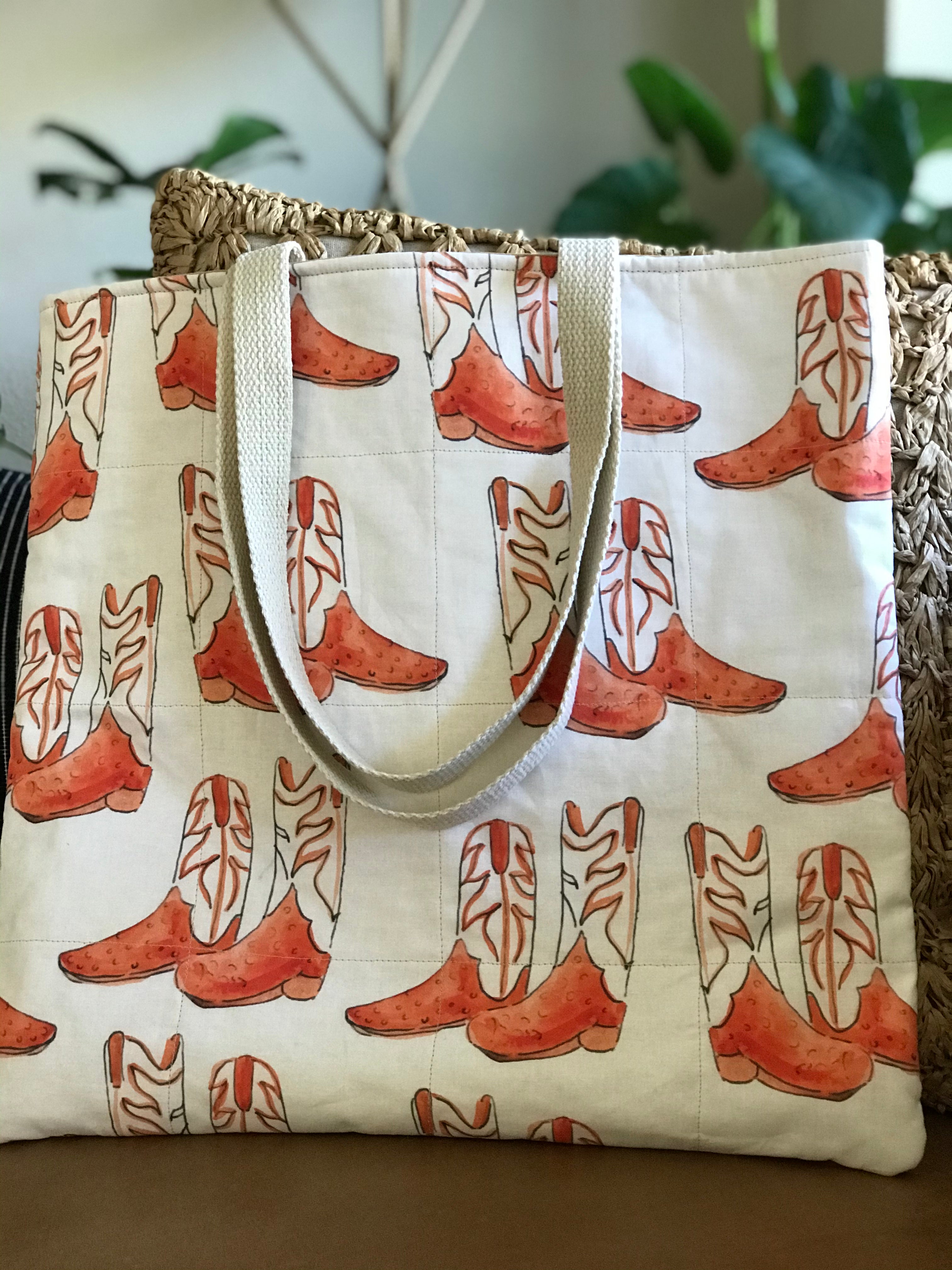 Quilted Tote Bag in Howdy